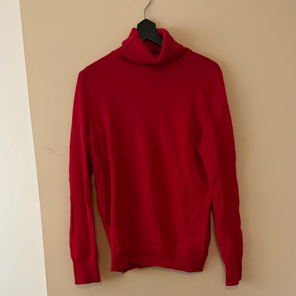 Talbots Women's Red Turtleneck Cashmere Sweater